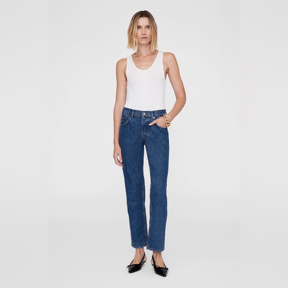 ANINE BING size 28 Deep Blue Straight Jeans